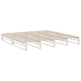 Bookcase Bed without Mattress White 200x200cm Solid Wood Pine 3324488