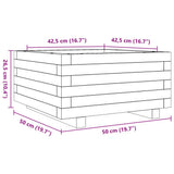 Garden Planter White 50x50x26.5 cm Solid Wood Pine 847294
