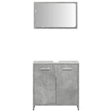 Bathroom Cabinet with Mirror Concrete Grey Engineered Wood 856041