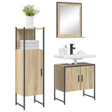 Bathroom Furniture Set with Shelf 3 pcs Brown Engineered wood 3345145