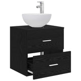 Wall-Mounted Sink Vanity Black Oak 49.5 x 35 x 63 cm 890255