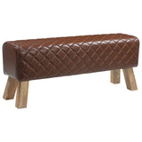 Bench 110 x 30 x 45 cm Real Leather Brown Diamond 42042113