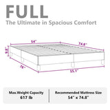 Bed Frame without Mattress Light Grey 137x190 cm Full Fabric 346856