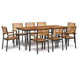 9 Piece Garden Dining Set Solid Wood Acacia and Metal 3155421