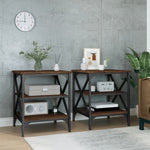 ZNTS Side Tables 2 pcs Brown Oak 40x42x50 cm Engineered Wood 825781