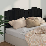 Bed Headboard Black 206x4x110 cm Solid Wood Pine 818494