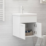 Sink Cabinet with Built-in Basin White Engineered Wood 3071261