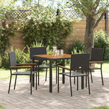Garden Dining Set 5 pcs Black and Brown Poly Rattan 3365404