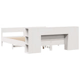 Bookcase Bed without Mattress White 200x200cm Solid Wood Pine 3322937
