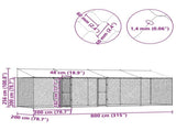 Dog Cage with Roof Silver 800 x 200 x 256 cm Steel and PE 3368305