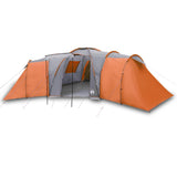 Family Tent Dome 12-Person Grey and Orange Waterproof 94348