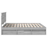 Bed Frame Grey Sonoma 180 x 200 cm Solid Pine Wood 3410979
