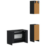 3 Piece Bathroom Cabinet Set UTRECHT Black Engineered Wood 3417811