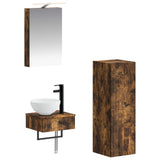 Bathroom Cabinet Set 4 pcs Smoked Oak 40 x 10.5 x 60.5 cm 3407363