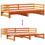 Daybed with Trundle&Drawers without Mattress Wax Brown 90x200 cm 3302162