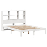 Bookcase Bed without Mattress White 120x190 cm Small Double Solid Wood Pine 3322551