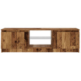 TV Cabinet with LED Lights Old Wood 120x30x36 cm Engineered Wood 856347