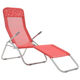 Folding Sun Loungers 2 pcs Textilene Red 44339