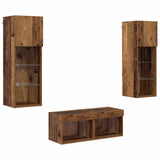 TV Wall Cabinets Wall-mounted 4 pcs Artisan Oak Engineered Wood 3402917