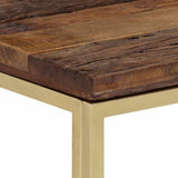 Console Table Gold Stainless Steel and Solid Wood Sleeper 350014