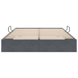 Storage Bed with Mattress Dark Grey 153 x 203 cm Velvet 3370137