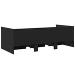 ZNTS Daybed with Drawers without Mattress Black 75x190 cm Small Single 3280833