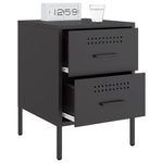 ZNTS Bedside Cabinet Black 36x39x50.5 cm Steel 842922