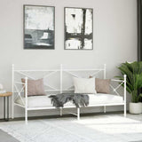 Day Bed without Mattress White 75x190 cm Steel 4104679