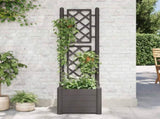 Garden Planter with Trellis 43x43x142 cm PP Anthracite 313981