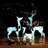 Reindeer Family White and silver Mesh, metal Extra Tall 329771