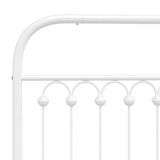 Metal Bed Frame without Mattress with Headboard White 75x190cm 376639