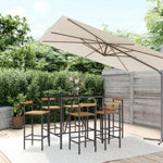 7 Piece Garden Bar Set Black Poly Rattan& Solid Wood Acacia 3187694