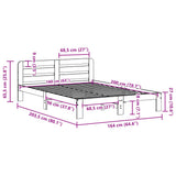 Bed Frame without Mattress White 160x200 cm Solid Wood Pine 855556