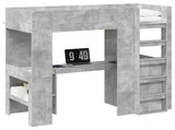 Loft Bed Frame with Desk with Storage Concrete Grey 75 x 190 cm 3410430