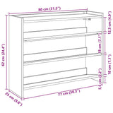 Shoe Rack Black 80x25x62 cm Engineered Wood 859915
