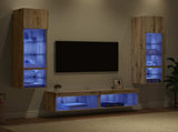 TV Wall Unit Wall-mounted 6 pcs Artisan Oak Engineered Wood 3402933