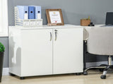 Two-Tier Locking Office Storage Cabinet - White T3398P340990