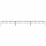Garden Fence with Spear Top Steel 1070x75 cm Black 277708