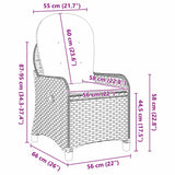 Recliner Chair with Cushion Beige 56 x 66 x 95 cm Poly Rattan 42003420