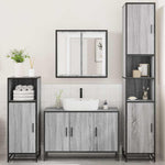 ZNTS 4 Piece Bathroom Furniture Set Grey Sonoma Engineered Wood 3301193