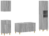 4 Piece Bathroom Cabinet Set DELFT Grey Sonoma Engineered Wood 3417951