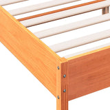 Bed Frame Wax Brown Solid Pine Wood Double Bed Frame 3216196