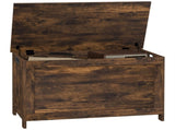 Storage Chest, Modern Storage Trunk with 2 Safety Hinges and Cut-out Handles, Wooden Toy Box for T3398P342476