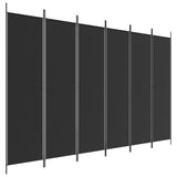 6-Panel Room Divider Black 300x200 cm Fabric 350193