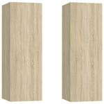 TV Cabinets 2 pcs Sonoma Oak 30.5x30x90 cm Engineered Wood 803351
