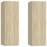 TV Cabinets 2 pcs Sonoma Oak 30.5x30x90 cm Engineered Wood 803351