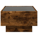 Coffee Table with LED Smoked Oak 70x50x30 cm Engineered Wood 847515