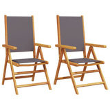 Garden Chairs 2 pcs Anthracite Solid Wood Acacia and Fabric 367658