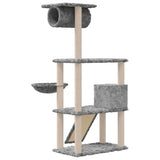 Cat Tree with Sisal Scratching Posts Light Grey 131 cm 171604