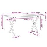 Coffee Table X-Frame 100x50x45.5 cm Solid Wood Pine and Steel 3282754